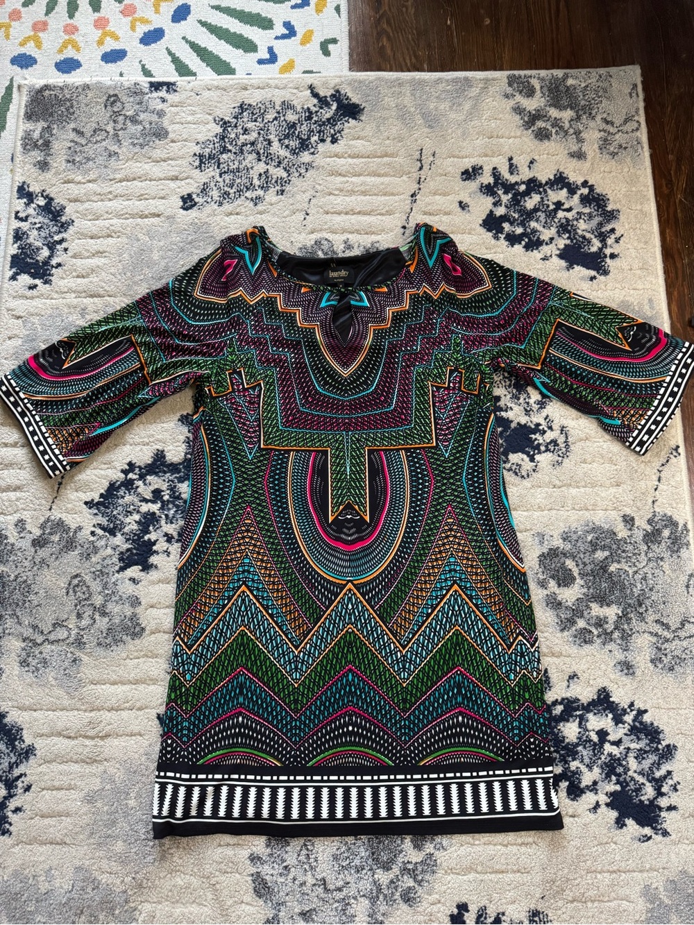 Laundry By Shelli Segal Multicolor Geometric Print Dress